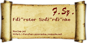 Fürster Szörénke névjegykártya